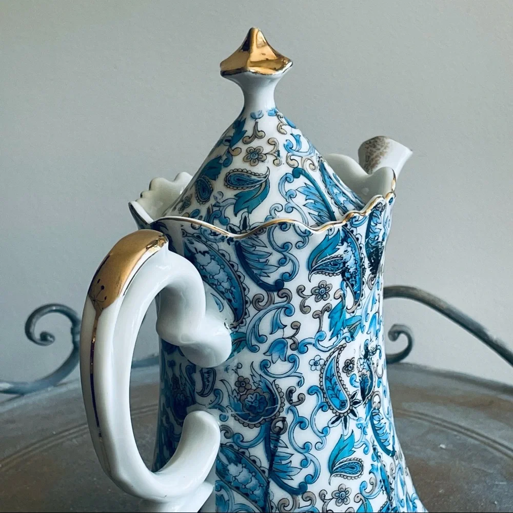 Lefton China Vintage Hand Painted Coffee / Tea  Pot # NE1972
